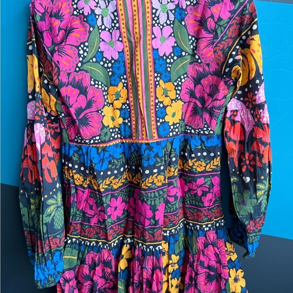 Anthropologie Pink and Blue Ruffled Tiered Sundress size XS - Picture 9 of 16